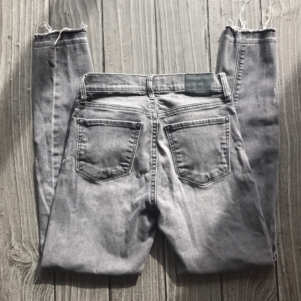 Charcoal Distressed High Rise Skinny Jeans - Picture 6 of 6